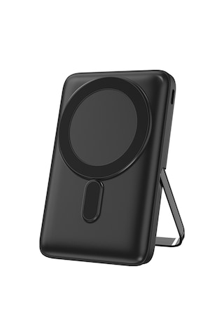 Wiwu Wi-p011 Gentleman Serisi Led Işık Göstergeli Standlı Kablosuz Powerbank 10.000mah 15w Siyah Siyah