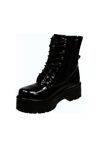M.p. 232-1425 Zn Kadın Siyah Rugan Yüksek Taban Bot-siyah Siyah