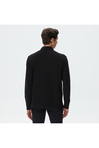 Nautica Erkek Siyah Classic Fit Uzun Kollu Polo Düz K37351t Siyah