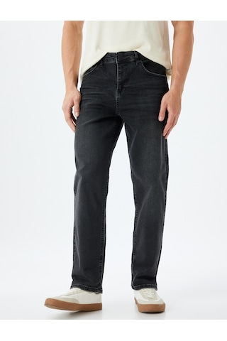 Koton Straight Fit Kot Pantolon - Mark Jean Siyah 5wam40121ıd Siyah