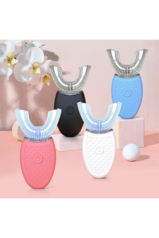 Dianziye Pink U-shaped Electric Toothbrush With 3 Modes - Ipx7 Waterproof, Usb Rechargeable, 5000-15000hz Titreşimli For Deep Cleaning Çok Renkli