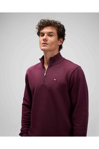 Ellesse Yarım Fermuarlı Bordo Erkek Sweatshirt Em580 Bordo