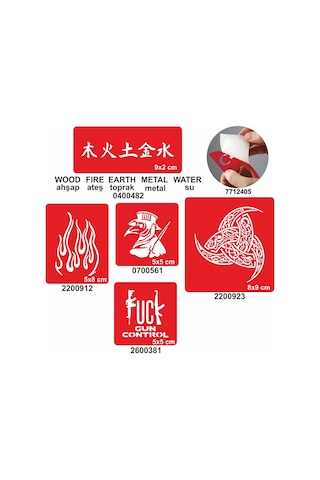 Herşey Konrol Altında 5 Li Set Geçici Dövme Kına Şablonu