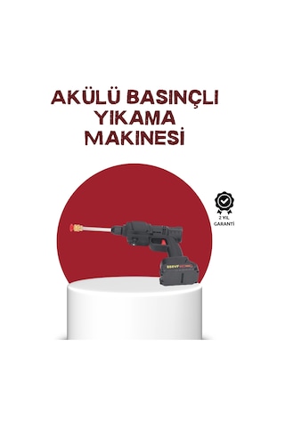 Mey İthalat Çok Fonksiyonlu Şarjlı Basınçlı Yıkama Tabancası Ev Araç Bahçe