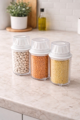 Decorev 3lü Erzak Saklama Kabı 900 Ml Şeffaf