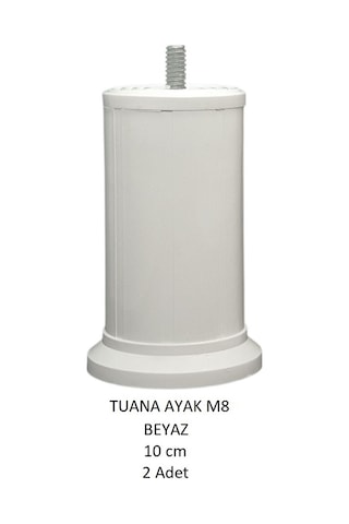 Tuana Ayak 10 cm M8 Cıvatalı Beyaz (2 Adet)