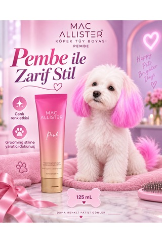 Mac Allister Kedi Köpek Tüy Boyası Pembe Renkli 125 Ml