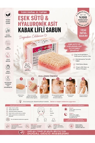 Doğal Kabak Lifli Eşek Sütü & Hyaluronik Asit Sabun Kabak Lifi - Lavanta