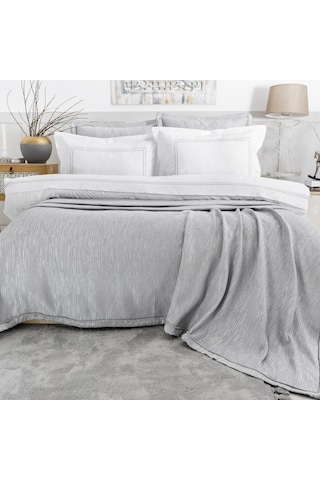 Schafer Home Pavia Şönil Yatak Örtüsü Nevresim Seti 7 Parça-gri Gri