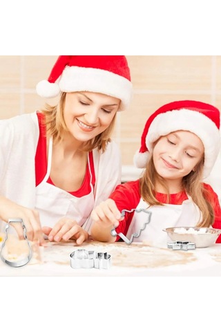 Yılbaşı Silikon Kalıp + Kurabiye Kalıbı Seti Noel Baba Christmas