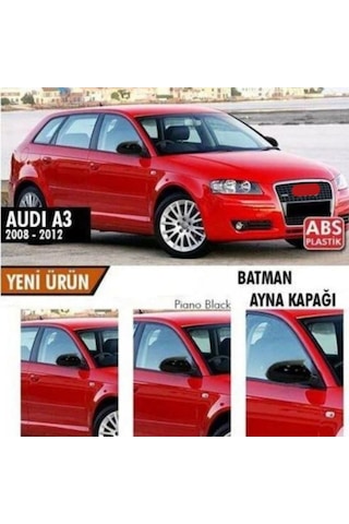 Audi A3 8p 2008 2009 2010 2011 2012 Sinyalsiz Aynalara Uyumlu Yarasa Batman Ayna Kapağı Seti Parlak Siyah