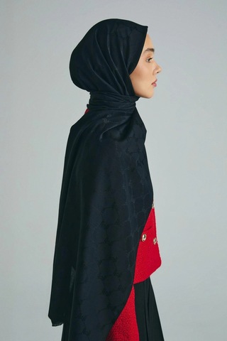 Maisa Neda Pamuk İpek Şal 70 190 Cm - Siyah 3148