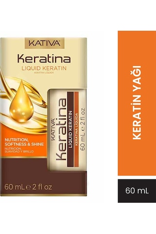 Kativa Liquid Keratin 60 Ml - Yumuşaklık Ve Parlaklık Sağlayan Güçlendirici Keratin Yağı