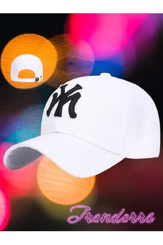 Tezzgelsin Unisex Ny Arkadan Ayarlanabilir Basic Beyzbol Kep Şapka Beyaz