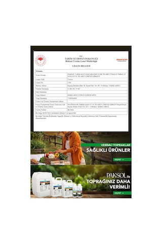 Kalsiyum Magnezyumlu Domates Için Organik Sıvı Gübre 1 Litre 1 kg