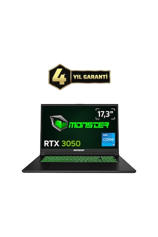 Monster Abra A7 V15.5.4 i5-13500H 16 GB 1 TB RTX3050 17.3"Dos FHD Dizüstü Bilgisayar