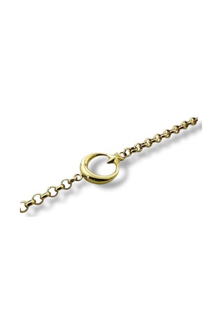 MaGold Ayyıldız Taşsız Günlük Doch Zincir Altın Bileklik Altın - Yeşil