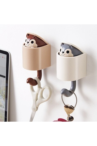 İki Görünmez Sincap Kancası Şemsiye Anahtarlık Yapışkanlı Montaj Diğer