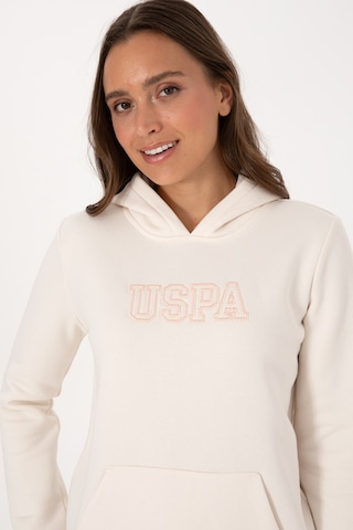 U.S. Polo Assn. Kadın Krem Şardonlu Kapüşonlu Basic Sweatshirt 50313566-VR071