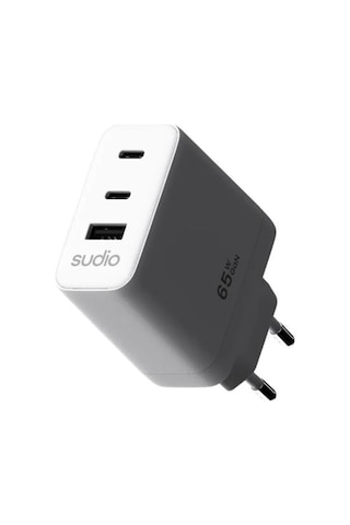 Sudio P3 Gan Güç Adaptörü Usb,type C 65w Beyaz
