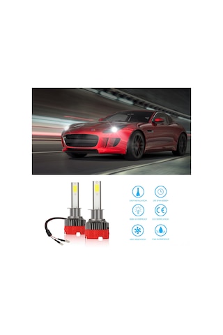 Youtek H1 Led Araba Farı, 6000k Soğuk Beyaz, 60w, Ip65 Su Geçirmez, 30.000 Saat Ömür, Plug & Play, 360 Işık Açısı, Uçak Alüminyum Gövde