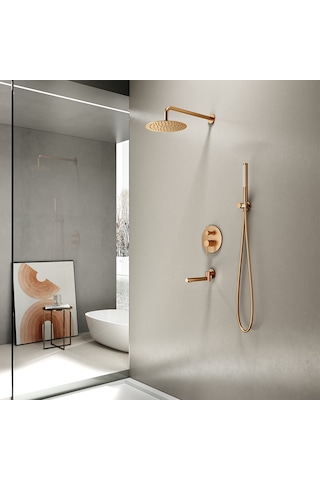 Fj-4153f Fırçalanmış Rose Ankastre Duş Seti Rose