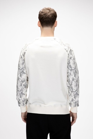 Deep Marshmallow Crewneck Erkek Baskılı Sweatshirt Beyaz