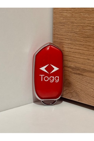 Togg T10x-t10f Uyumlu Anahtar Kılıfı Amblemli Kırmızı-gümüş