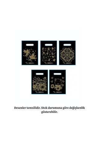 Blok Poşet 100'lü No 0 Takviyeli Poşet 20x30 Cm El Geçme Baskılı Siyah Poşet