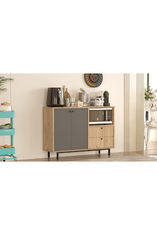 Mocha Kahve Köşesi Çok Amaçlı Dolap Mutfak Dolabı Sepet-antrasit