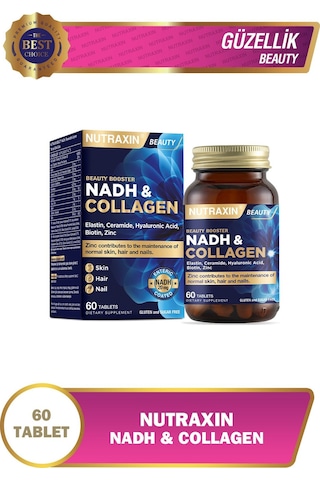 Nutraxin Nadh Collagen 60 Tablet Tip1 Tip3 Hyaluronik Asit, Elastin, Seramid, Resveratrol Glutatyon