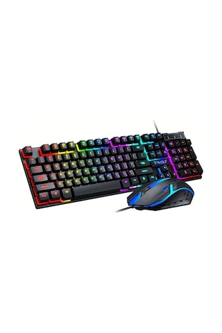 Techbloom Tf200 Ultra Ince Kablolu Klavye Ve Fare Kombosu Usb Tak Laptop Masaustu 104 Tus Rgb Aydinlatmali Ps4 Xbox Pc Mac Oyun Klavye Fare Seti Diğer