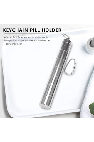 Likeable Metal Hap Kutusu Düzenleyici, 7 Gün Hap Düzenleyici, Anahtarlık Tutucu 2 Adet