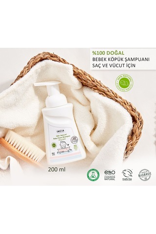 Incıa Bebekler İçin Doğal Saç Ve Vücut Köpük Şampuan 200 Ml INC-000063