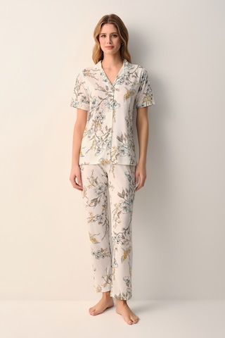 Suwen Emma Gömlek Yaka Pijama Takımı Sh26640660b338 Ekru