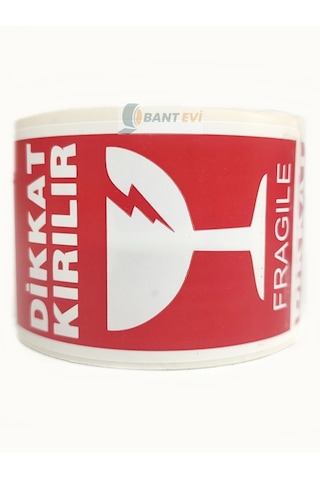 Dikkat Kırılır Fragile Etiket 10Cm X 5Cm 1 Rulo 250 Adet