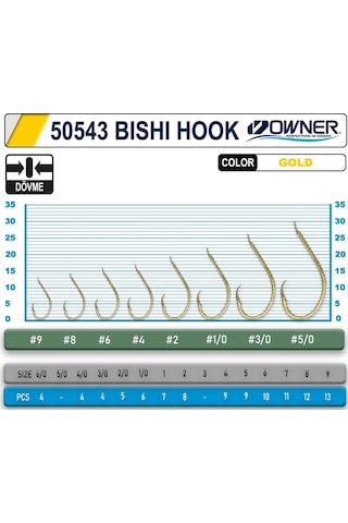 Owner 50543 Bishi Hook Gold İğne - 4/0