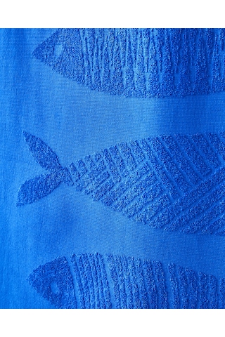 Aquatic Fish Pamuklu Plaj Havlusu 70x140 Cm Çivit Mavi Çivit Mavi