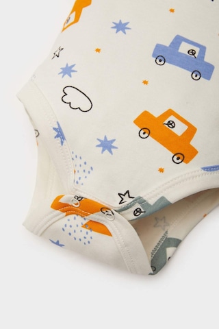 DeFacto Erkek Bebek Yenidoğan Bisiklet Yaka Baskılı Uzun Kollu Çıtçıtlı Body E6304A525SPER233 Ekru