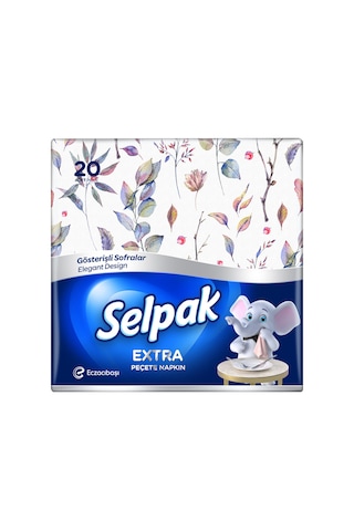 Selpak Extra Desenli Peçete 20'li Beyaz