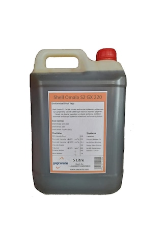 Shell Omala S2 Gx 220 Dişli Yağı 5 L
