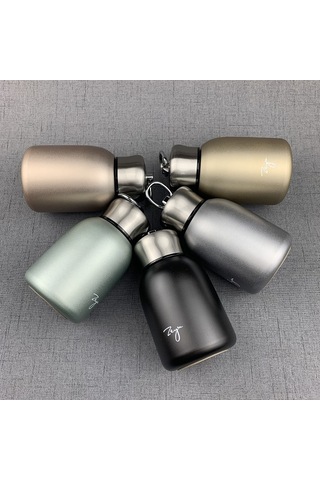 Skycity Siyah 300ml 304 Çelik Vakumlu Termos Bardak - Hafif, Taşınabilir, Leşimli Kadın Çantası Su Böceği