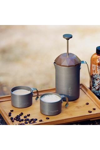 Alocs 160 Ml Çok Fonksiyonlu Metal Kahve Fincanları Kamp Gri