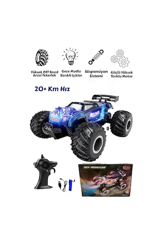 Oyuncak Kumandalı Araba Ful Fonks Şarjlı 22cm Işıklı 20 Km Hız Yapan Off Road Drift Atan Arazi Aracı