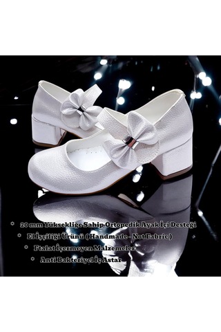 Beebron Ortopedik Topuklu Abiye Kız Çocuk Ayakkabı Starry Series Abiayk2401 Beyaz Beyaz