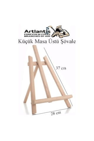 Artlantis Masa Üstü Şövale 1 Adet Küçük Şövalye 28x37 Cm Çam Ağacından İmal Edilmiştir Sanatsal Tuval Serg