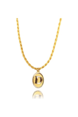 14 Ayar D Harf Sarı İpli Kolye