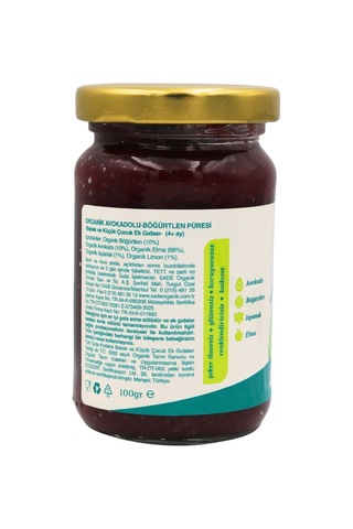 Sade Organik Avakado Böğürtlen Püresi 100 Gr. 5 Li