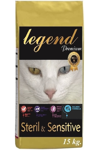 Legend Sterilised Düşük Tahıllı Somonlu Kısırlaştırılmış Yetişkin Kedi Maması 15 KG Legend Sterilised Düşük Tahıllı Somonlu Kısırlaştırılmış Yetişkin Kedi Maması 15 KG