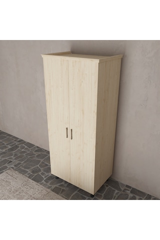 Renazzo Soft Wood 2 Kapaklı Masif Ahşap Gardırop Vernik Çam